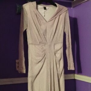 A Grayish Pink hue Dress with à hood